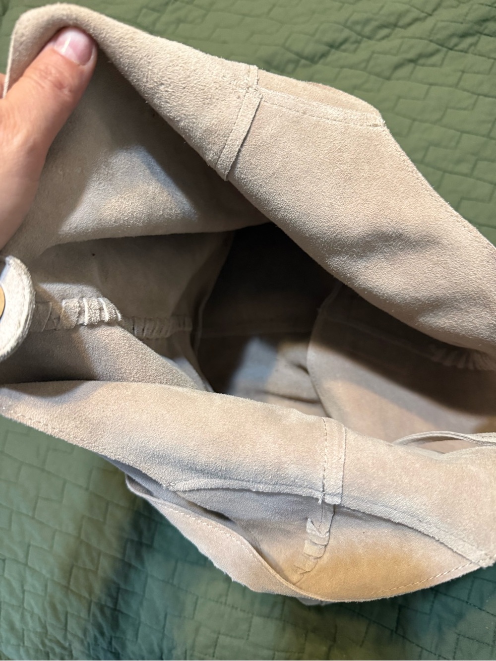 Haute Hippie Hobo-Style Suede Shoulder Bag in Light Beige - Picture 4 of 4